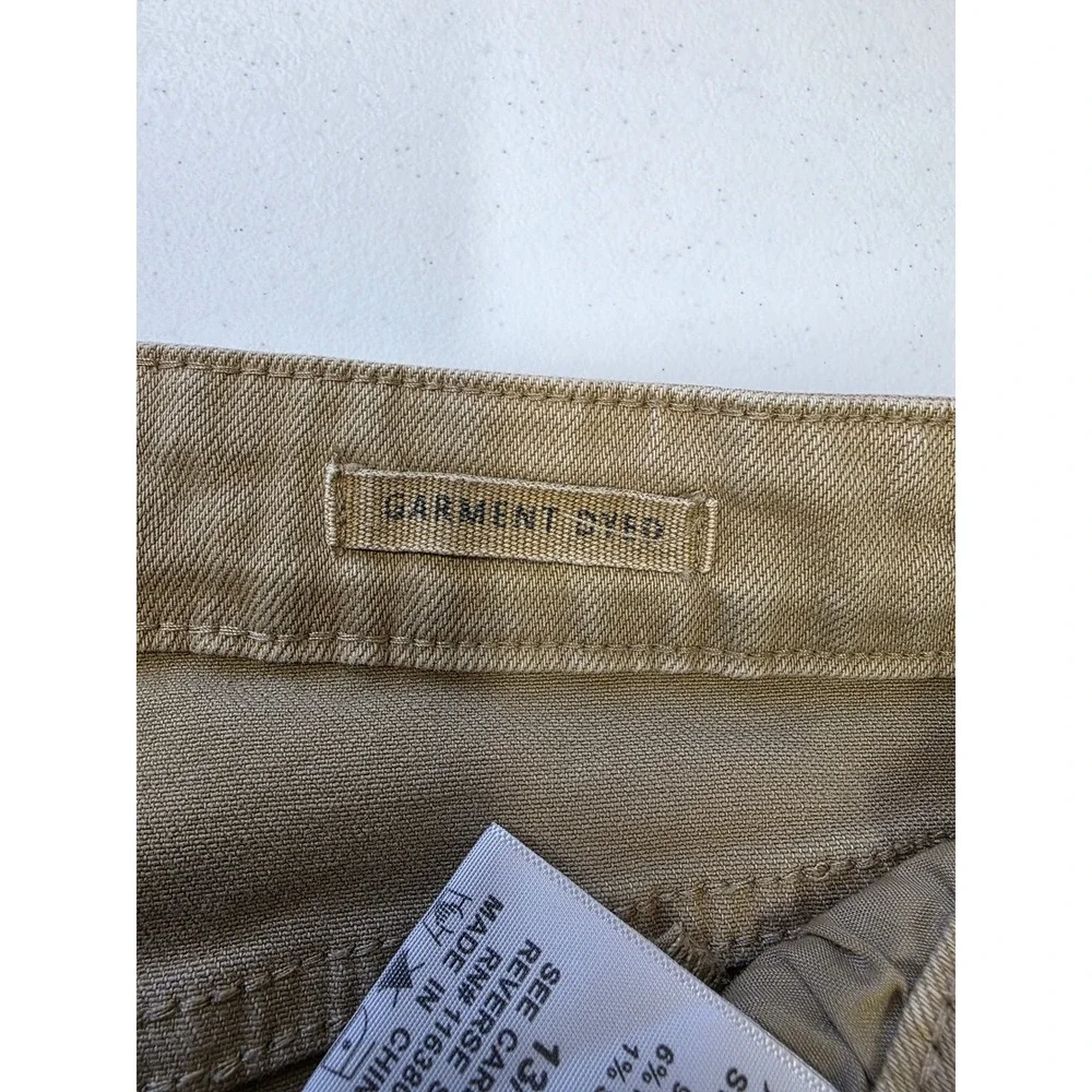 Judy Blue Tan Khaki Garment Dyed Cropped Straigtht Jeans Womens 13/31 - Picture 4 of 10